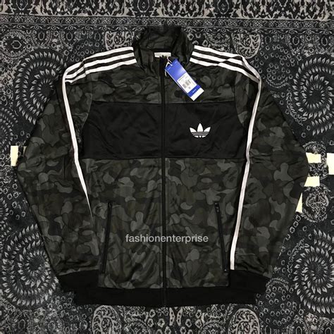 bape x adidas abc camo track jacket black fake
